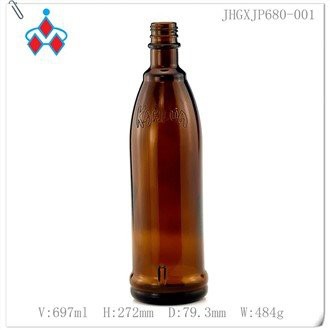 Chai thủy tinh rượu hổ phách dài